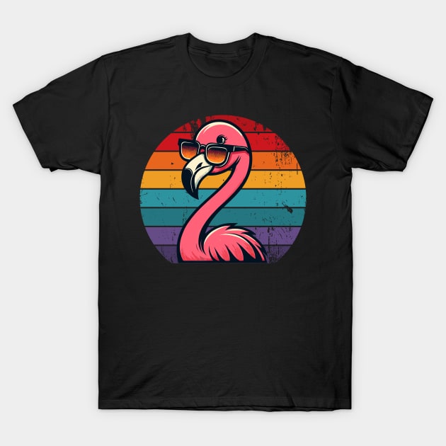 Cool Retro Flamingo in Sunglasses 70s 80s 90s Funny Flamingo T-Shirt by KsuAnn